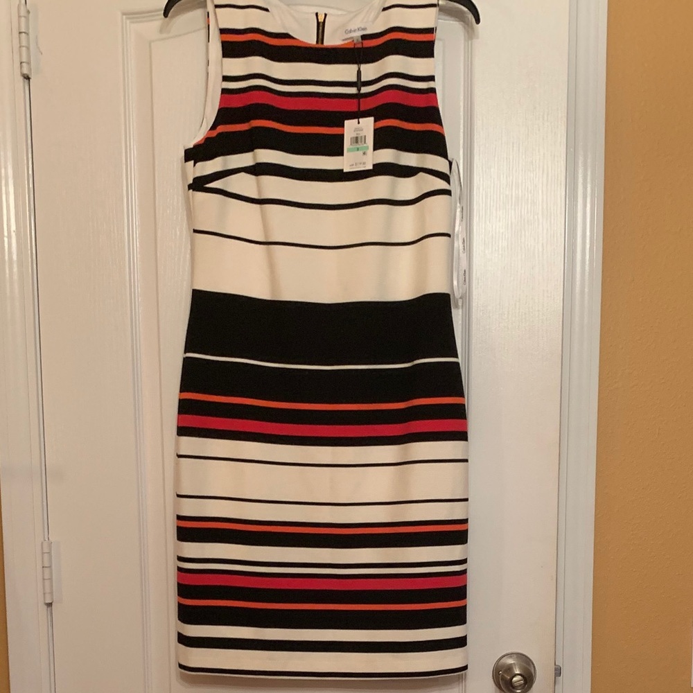 Calvin Klein Striped Dress size 8 NWT
